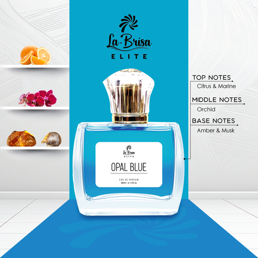 La-Brisa (Elite) Opal Blue | Long-Lasting Perfume For Men | Citrus, Orchid, Amber & Musk Notes | Premium Fresh Marine Scent | Perfect Option For This Summer Season | Eau De Parfum - 50ml |