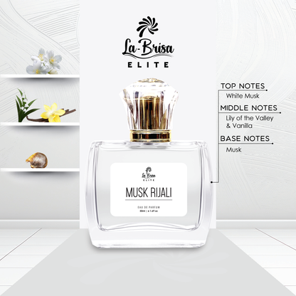 La-Brisa (Elite) Musk Rijali | Long Lasting Unisex Perfume | Vanilla, Lily of the Valley & White Musky Notes  | Perfect Gifting Option For Both | Eau De Parfum - 50ml |