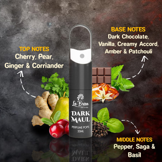 La-Brisa Dark Maul Alcohol Free Perfume Pops, 20ml | Long Lasting Men Perfume | Eau De Parfum |