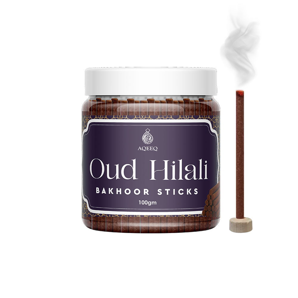 Aqeeq Oud Hilali Premium Bakhoor Sticks | Honey Spicy Amber Fragrance | Charcoal & Bamboo Free | 100gms