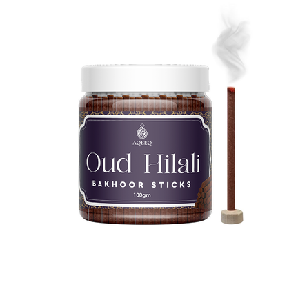Aqeeq Oud Hilali Premium Bakhoor Sticks | Honey Spicy Amber Fragrance | Charcoal & Bamboo Free | 100gms