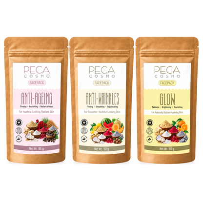 Peca Cosmo Anti-Ageing Anti-Wrinkle and Glow Face Pack Trio