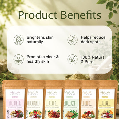 Peca Cosmo Ubtan Face Pack, 50gms | 100% Organic, Natural & Handmade | No Artificial Fragrance | Suitable For All Skin Types