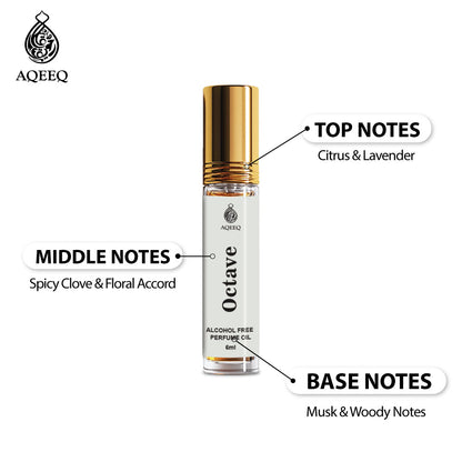 Aqeeq Octave Attar For Men | Long Lasting Bold Masculine Spicy Attar Perfume Roll On | 6ml