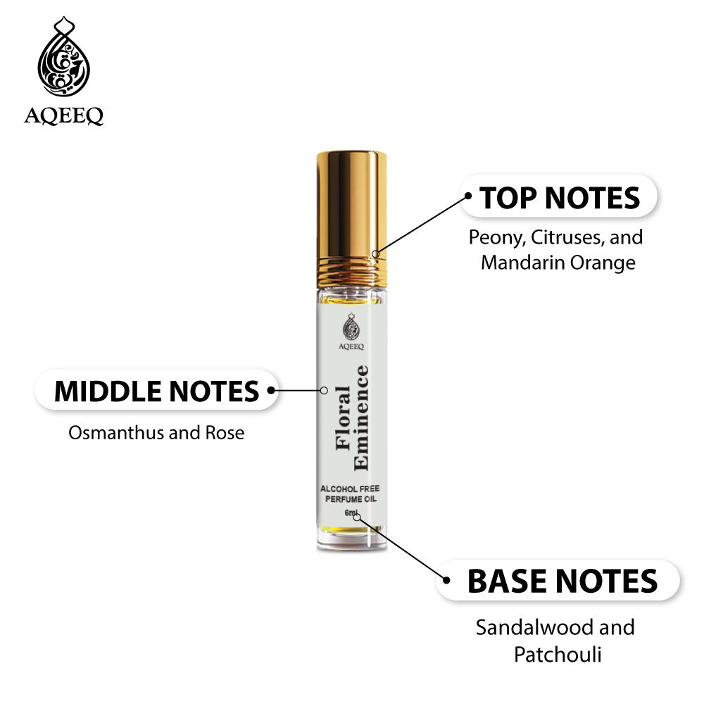Aqeeq Floral Eminence Attar For Women | Long Lasting Floral Attar Perfume Roll On | Citrus Floral Woody Notes | 6ml