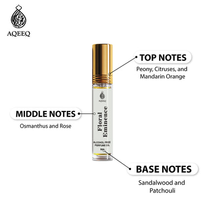 Aqeeq Floral Eminence Attar For Women | Long Lasting Floral Attar Perfume Roll On | Citrus Floral Woody Notes | 6ml