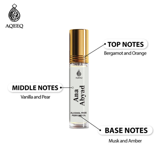 Aqeeq Ana Abyad Attar For Men & Women | Citrus Floral Musk Amber Notes | Long Lasting Unisex Attar Roll On | 6ml