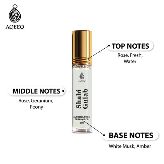 Aqeeq Shahi Gulab Attar For Men & Women | Traditional Rose Attar Perfume Roll On | 6ml