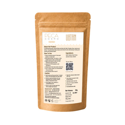 Peca Cosmo Ubtan Face Pack, 50gms | 100% Organic, Natural & Handmade | No Artificial Fragrance | Suitable For All Skin Types
