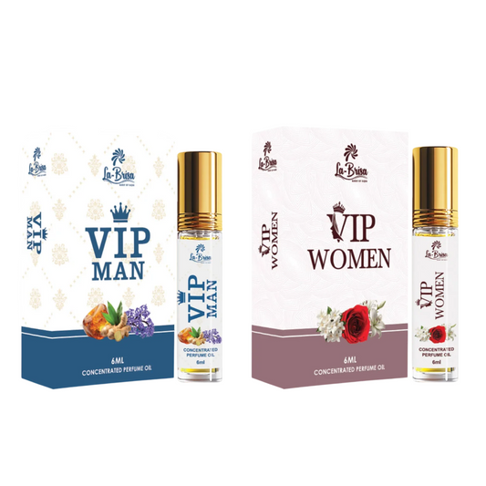 La Brisa VIP Attar Combo for Couple | Premium Roll On Perfume Oil for Men & Women | 6ml + 6ml