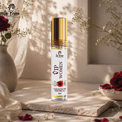 La Brisa VIP Women Attar Roll On, 6ml | Citrus Fresh Floral Long Lasting Attar For Women | Orange Lily Rose Jasmine Musk Notes