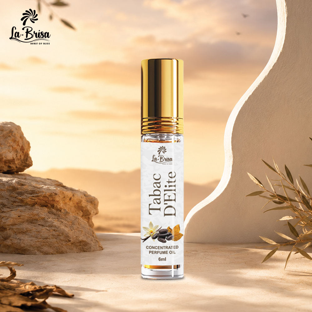 La Brisa Tabac D'Elite Attar Roll On, 6ml | Spicy Woody Attar For Men & Women | Tobacco Vanilla Woody Fragrance