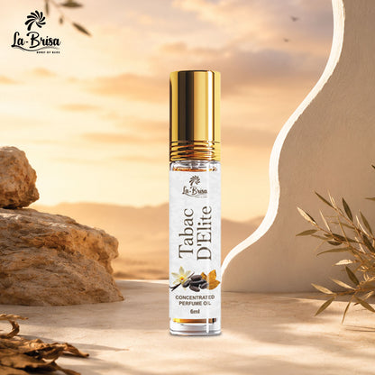 La Brisa Tabac D'Elite Attar Roll On, 6ml | Spicy Woody Attar For Men & Women | Tobacco Vanilla Woody Fragrance
