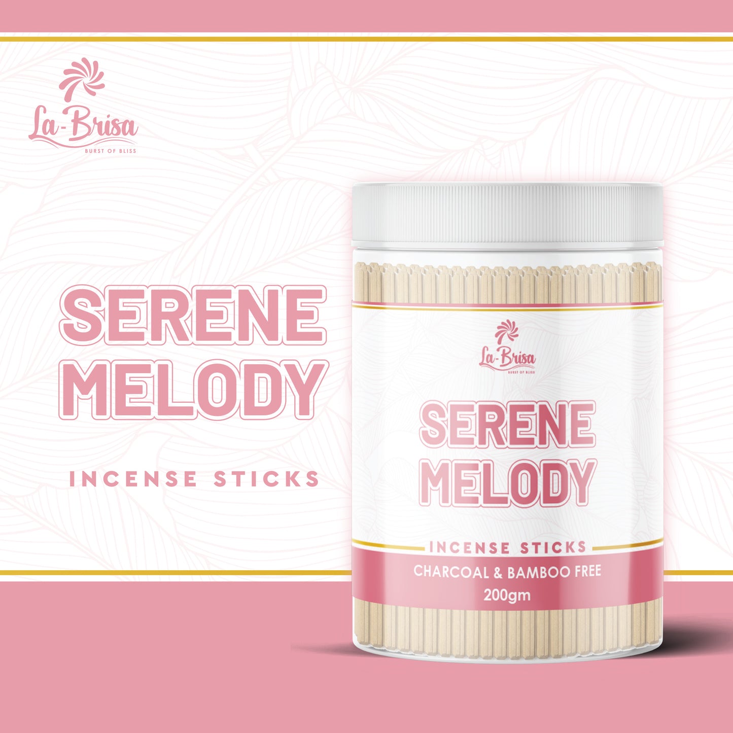 La Brisa Serene Melody Premium Dhoop Incense Sticks | Charcoal & Bamboo Free | Citrus Saffron Vanilla Oud Aroma | 200gms
