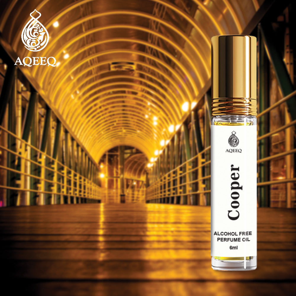 Aqeeq Copper Attar For Men | Long Lasting Strong Bold Attar Perfume Roll On | Lemon Apple Amber Notes | 6ml