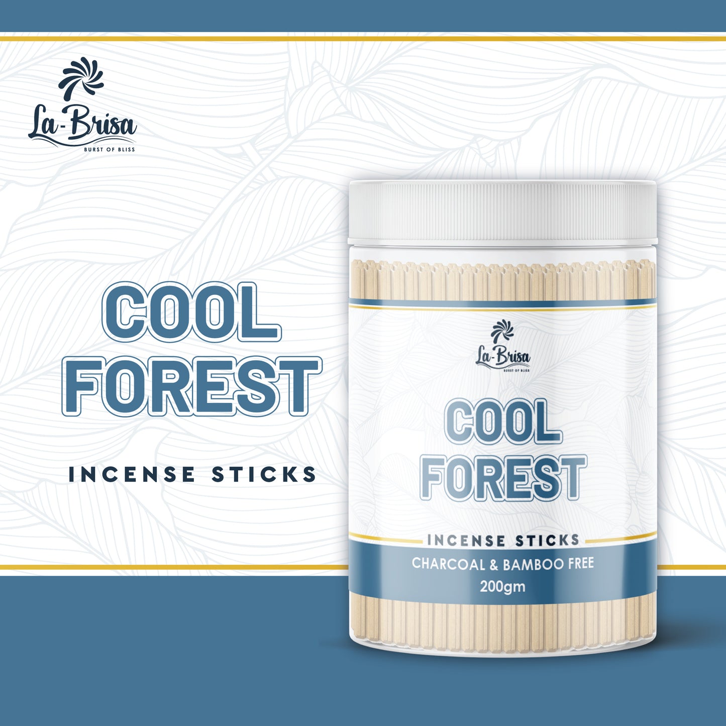 La Brisa Cool Forest Premium Dhoop Incense Sticks | Charcoal & Bamboo Free | Fresh, Floral, Woody Fragrance | 200gms
