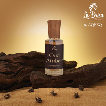 La Brisa Oud Amber Attar For Men | Premium Limited Edition Attar Roll On | Agarwood & Amber | 12ml