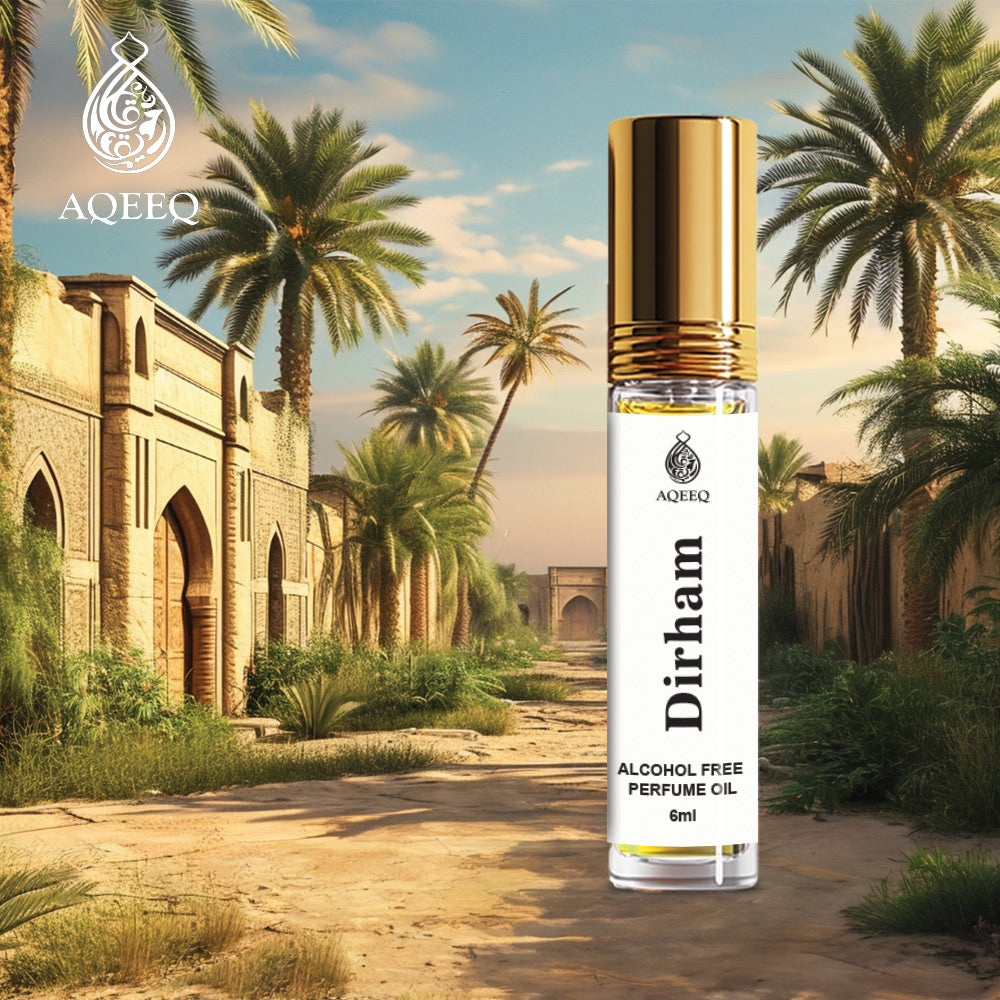 Aqeeq Dirham Arabian Attar Roll On For Men & Women | Fresh Spicy Woody Oriental Unisex Attar | 6ml