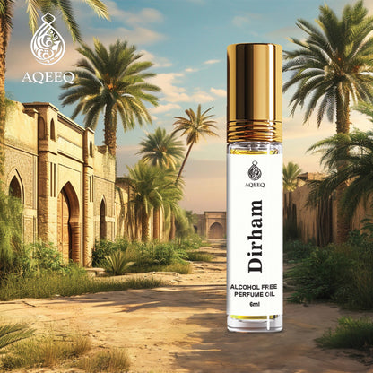Aqeeq Dirham Arabian Attar Roll On For Men & Women | Fresh Spicy Woody Oriental Unisex Attar | 6ml