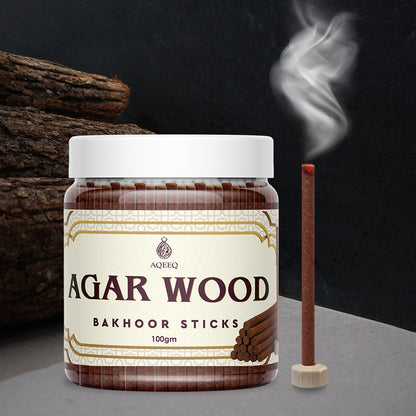 Aqeeq Agarwood Premium Bakhoor Sticks | Strong Spicy Woody Aroma | Charcoal & Bamboo Free | 100/200gms