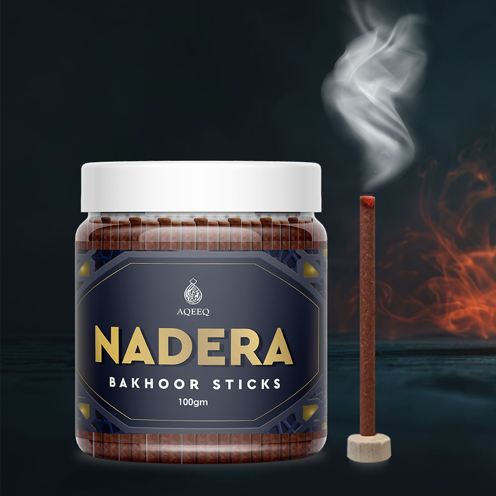 Aqeeq Nadera Premium Bakhoor Sticks | Citrus Spicy Woody Fragrance | Charcoal & Bamboo Free | 100/200gms