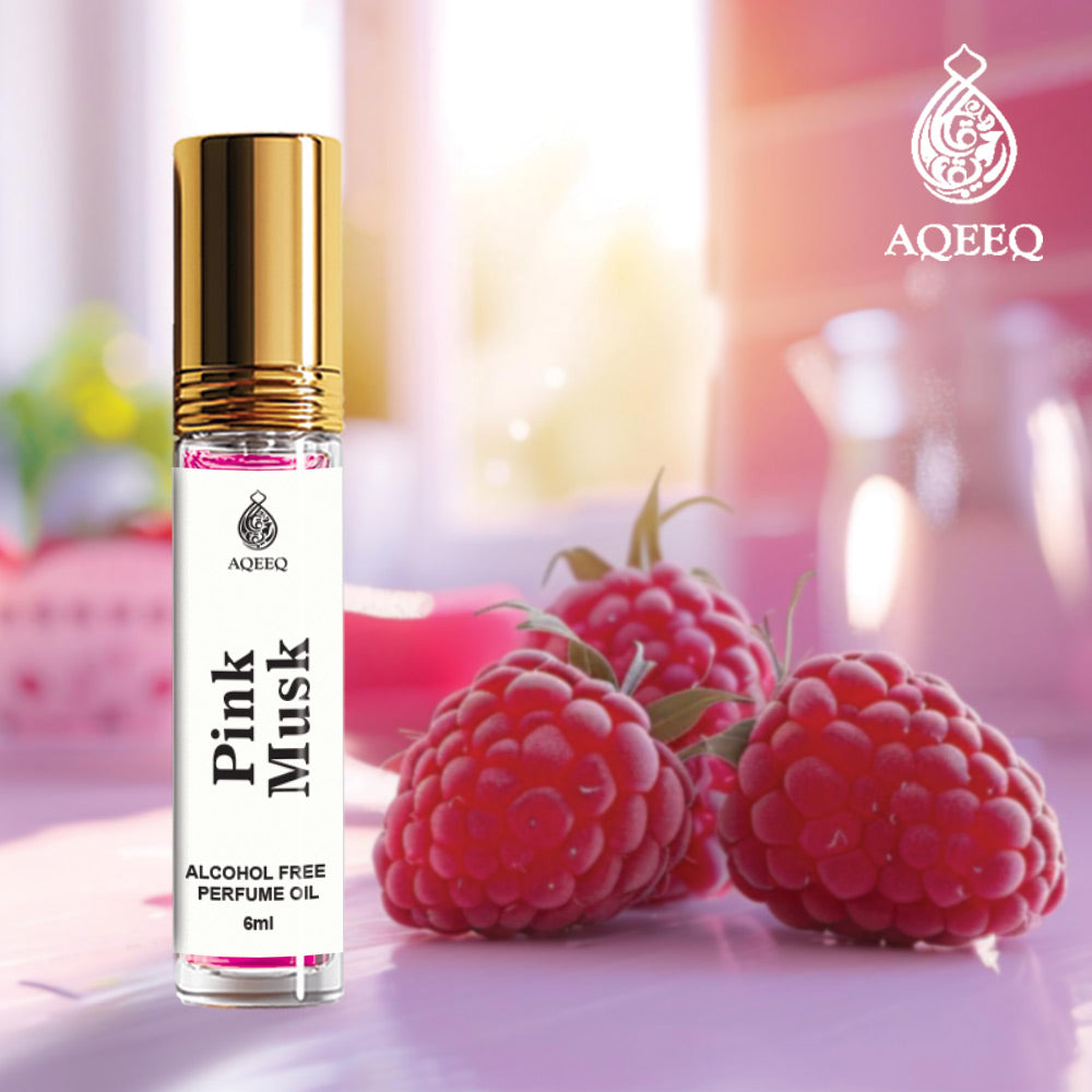 Aqeeq Pink Musk Unisex Attar Roll On | Long Lasting Fresh Strong Musk Attar Perfume For Men & Women | 6ml