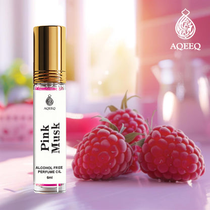 Aqeeq Pink Musk Unisex Attar Roll On | Long Lasting Fresh Strong Musk Attar Perfume For Men & Women | 6ml