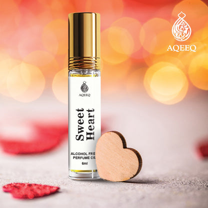 Aqeeq Sweet Heart Attar Perfume For Women | Long Lasting Fresh Floral Woody Attar Roll On | 6ml