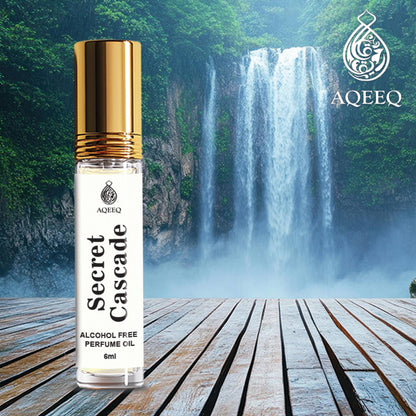 Aqeeq Secret Cascade Premium Attar For Men | Long Lasting Luxury Aqua Fresh Men Attar Roll On | 6ml