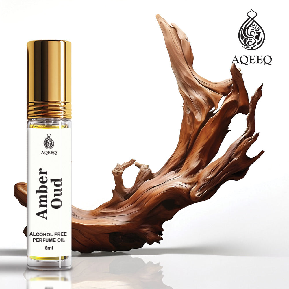 Aqeeq Amber Oud Attar For Men & Women | Rose Amber Oud Musk Fragrances | Unisex Attar Roll On | 6ml