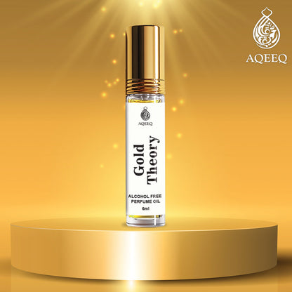 Aqeeq Gold Theory Attar For Men | Long Lasting Soft Fresh Woody Men Attar Perfume Roll On | 6ml