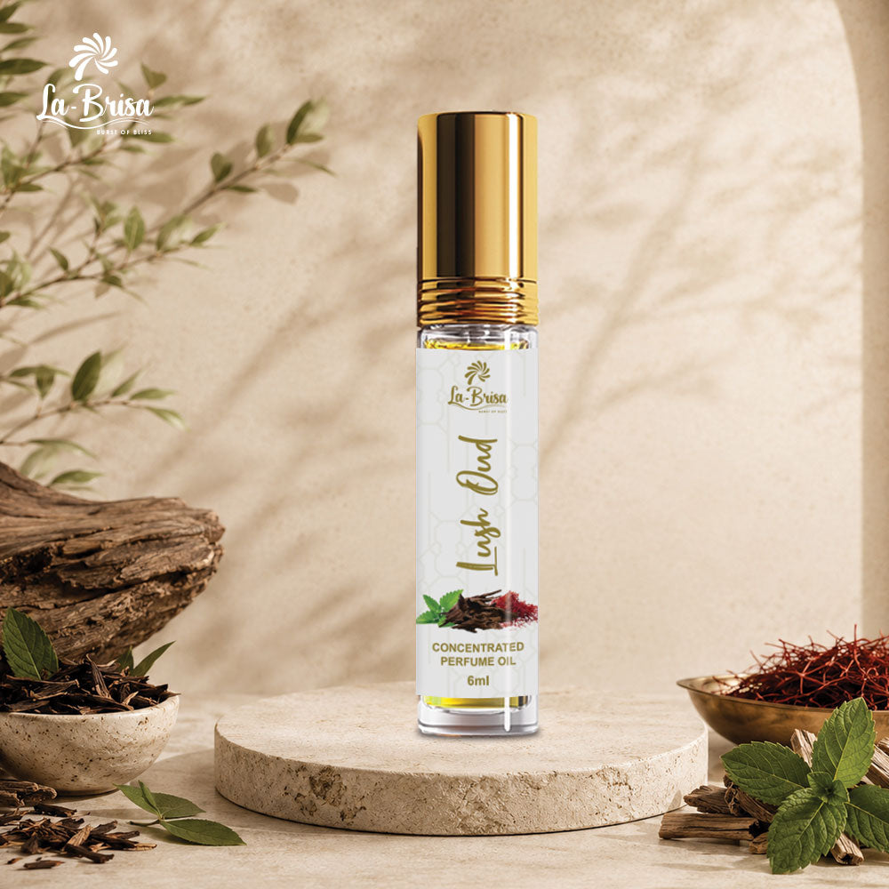La Brisa Lush Oud Attar Roll On, 6ml | Long Lasting Oriental Attar For Men & Women | Oud Patchouli Amber Musk Fragrance