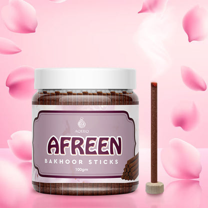 Aqeeq Afreen Premium Bakhoor Sticks | Floral Arabian Aroma | Charcoal & Bamboo Free | 100/200gms