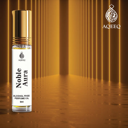 Aqeeq Noble Aura Attar For Men | Long Lasting Fresh Strong Woody Perfume Oil Roll On | 6ml