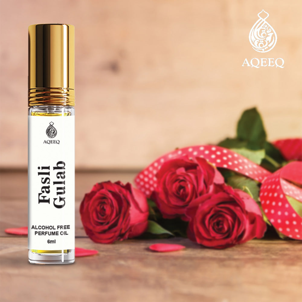 Aqeeq Fasli Gulab Attar For Men & Women | Long Lasting Unisex Rose Attar | 6ml