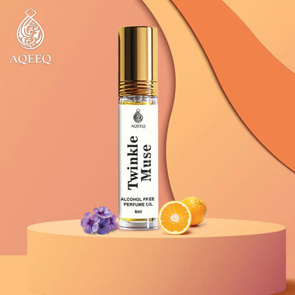 Aqeeq Twinkle Muse Attar For Women | Sweet Fruity Vanilla Musk Attar Perfume Roll On | Long Lasting Alcohol Free Women Attar | 6ml
