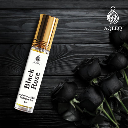 Aqeeq Black Rose Attar For Men & Women | Long Lasting Spicy Floral Unisex Attar Roll On | 6ml