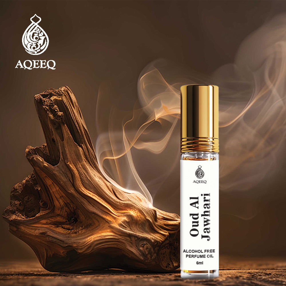Aqeeq Oud Al Jawahari Arabic Attar For Men & Women | Spicy Agarwood Musk Oriental Long Lasting Attar Perfume Roll On | 6ml