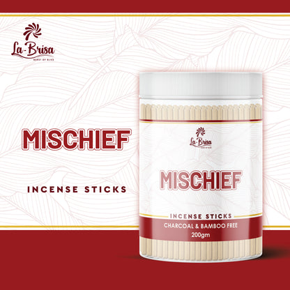 La Brisa Mischief Premium Dhoop Incense Sticks | Charcoal & Bamboo Free | Citrus Strong Spicy Fragrance | 200gms