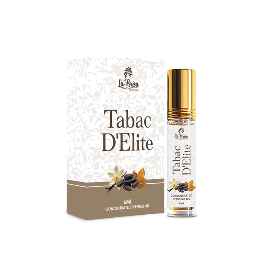 La Brisa Tabac D'Elite Attar Roll On, 6ml | Spicy Woody Attar For Men & Women | Tobacco Vanilla Woody Fragrance