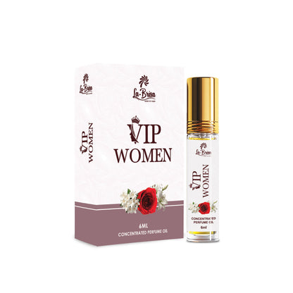 La Brisa VIP Women Attar Roll On, 6ml | Citrus Fresh Floral Long Lasting Attar For Women | Orange Lily Rose Jasmine Musk Notes