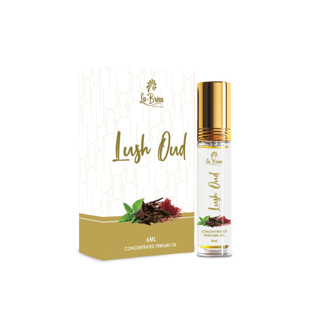 La Brisa Lush Oud Attar Roll On, 6ml | Long Lasting Oriental Attar For Men & Women | Oud Patchouli Amber Musk Fragrance