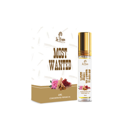 La Brisa Most Wanted Attar Roll On, 6ml | Long Lasting Attar For Men | Ginger Vanilla Woody Notes