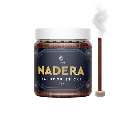Aqeeq Nadera Premium Bakhoor Sticks | Citrus Spicy Woody Fragrance | Charcoal & Bamboo Free | 100/200gms