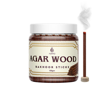 Aqeeq Agarwood Premium Bakhoor Sticks | Strong Spicy Woody Aroma | Charcoal & Bamboo Free | 100/200gms
