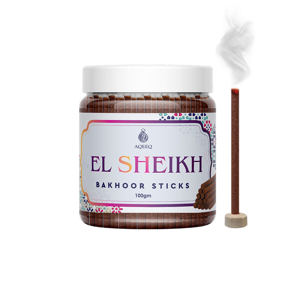 Aqeeq El Sheikh Premium Bakhoor Sticks | Oud Amber Musk Fragrance | Charcoal & Bamboo Free | 100/200gms