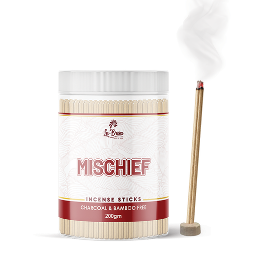 La Brisa Mischief Premium Dhoop Incense Sticks | Charcoal & Bamboo Free | Citrus Strong Spicy Fragrance | 200gms
