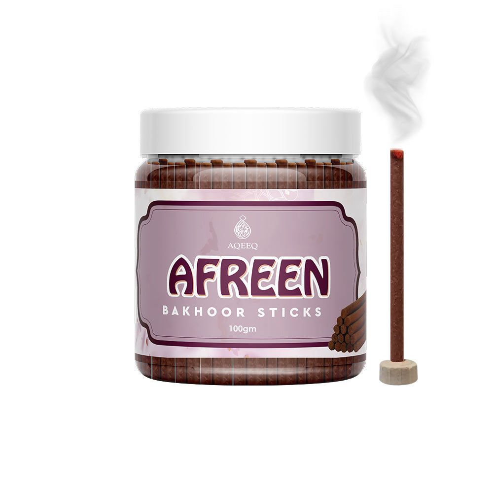 Aqeeq Afreen Premium Bakhoor Sticks | Floral Arabian Aroma | Charcoal & Bamboo Free | 100/200gms