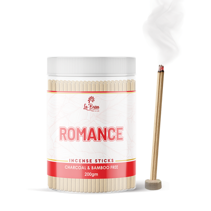 La Brisa Romance Premium Dhoop Incense Sticks | Charcoal & Bamboo Free | Fresh Aromatic Fancy Fragrance | 200gms