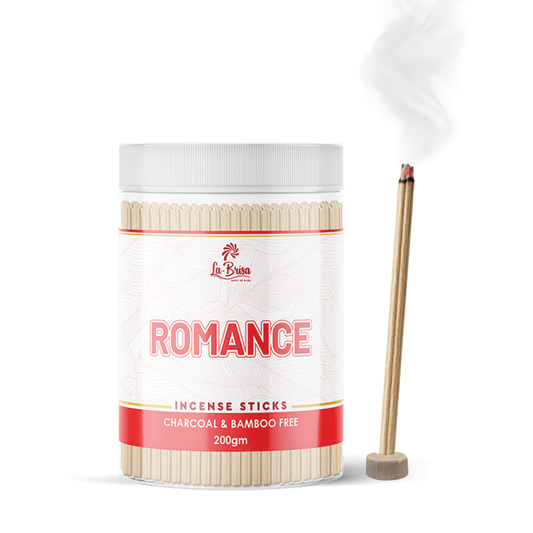 La Brisa Romance Premium Dhoop Incense Sticks | Charcoal & Bamboo Free | Fresh Aromatic Fancy Fragrance | 200gms